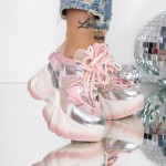 Γυναικεία αθλητικά παπούτσια με πλατφόρμα 3SJN56 Ροζ | Mei