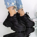 Γυναικεία αθλητικά παπούτσια με πλατφόρμα 3SJN58 Μαύρο | Mei