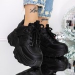 Γυναικεία αθλητικά παπούτσια με πλατφόρμα 3SJN58 Μαύρο | Mei