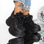 Γυναικεία αθλητικά παπούτσια με πλατφόρμα 3SJN61 Μαύρο | Mei