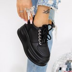Γυναικεία αθλητικά παπούτσια με πλατφόρμα 3SJN65 Μαύρο | Mei