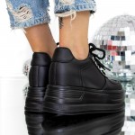 Γυναικεία αθλητικά παπούτσια με πλατφόρμα 3SJN65 Μαύρο | Mei