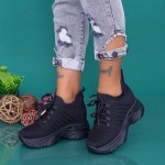 Γυναικεία αθλητικά παπούτσια με πλατφόρμα KDN18A Μαύρο (P15) Mei