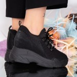 Γυναικεία αθλητικά παπούτσια με πλατφόρμα WL183 Μαύρο (M58) Mei